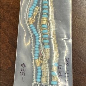 Kinsley Armelle Gold and Turquoise Beaded Bracelet Set for Apple Watch